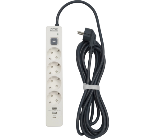 Сетевой фильтр-удлинитель PowerCom SP-01 USB2A1CW 3.0M