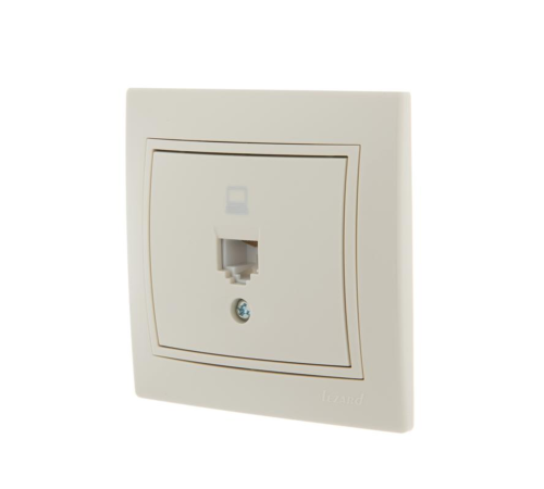 Розетка компьютерная 1-м СП Mira RJ45 крем./крем.. LEZARD 701-0303-139