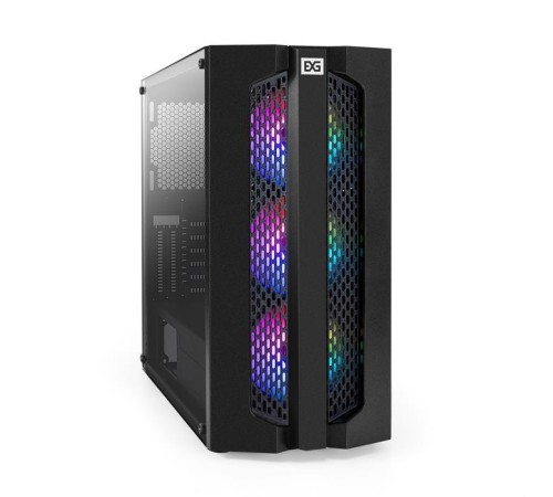 Exegate EX294966RUS Корпус Miditower ExeGate EVO-9205 (ATX, без БП, с окном, 1*USB+1*USB3.0, аудио, 3 вент. 12см с RGB подсветкой)