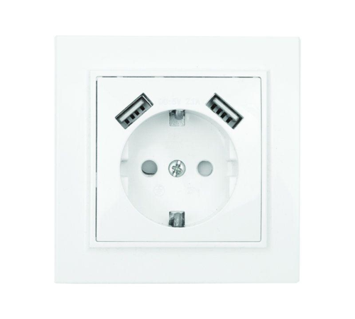 EKF ERR16-028-100-2USB Минск Розетка 1-местная СП с/з 16А белая с защ. штор. с 2 USB 2,1А EKF EKF ERR16-028-100-2USB Минск Розетка 1-местная СП с/з 16А белая с защ. штор. с 2 USB 2,1А EKF
