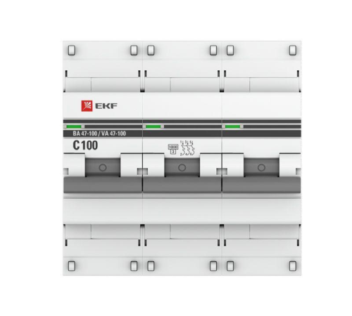 EKF mcb47100-3-100C-pro Автоматический выключатель 3P 100А (C) 10kA ВА 47-100 EKF PROxima EKF mcb47100-3-100C-pro Автоматический выключатель 3P 100А (C) 10kA ВА 47-100 EKF PROxima