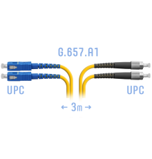 Патчкорд оптический FC/UPC-SC/UPC SM G.657.A1 Duplex 3 метра