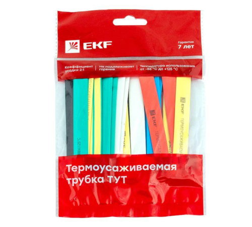 Трубка термоусаживаемая ТУТ нг 10/5 (7 цветов по 3шт) 100мм PROxima