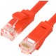 GCR Патч-корд  5.0m, кат.6, PROF, плоский,прямой, UTP, медь, красный, 30 AWG, ethernet high speed 10 Гбит/с, RJ45, T568B (GCR-LNC624-5.0m)