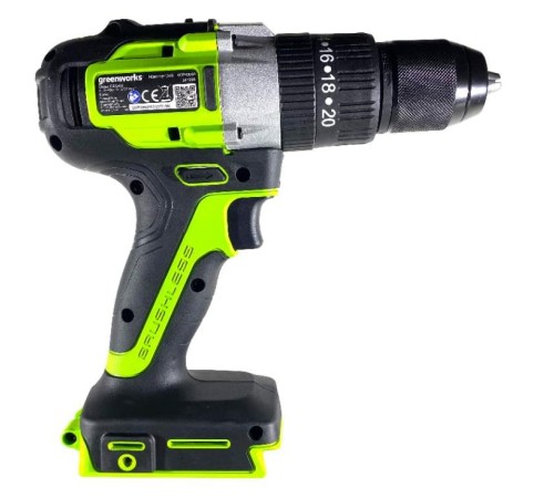 Greenworks GD24DD60K2 Дрель-шуруповерт аккумуляторная, 24V, c 1хАКБ 2 Ач и ЗУ в кейсе [3704107UA]