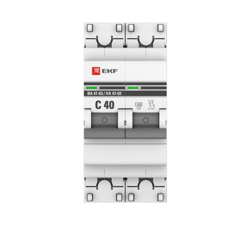 EKF mcb4763-2-40C-pro Автоматический выключатель 2P 40А (C) 4,5kA ВА 47-63 EKF PROxima EKF mcb4763-2-40C-pro Автоматический выключатель 2P 40А (C) 4,5kA ВА 47-63 EKF PROxima