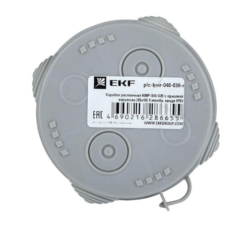 EKF plc-kmr-040-039 Коробка распаячная КМР-040-039 с крышкой наружная (93х43) 4 мембранных ввода IP54 EKF PROxima