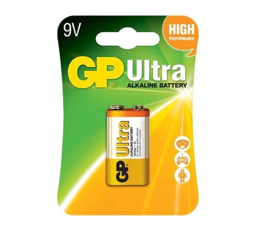 Алкалиновая батарейка GP Ultra Alkaline 9V Крона - 1 шт. на блистере GP 4891199034688