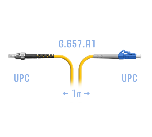 Патчкорд оптический LC/UPC-ST/UPC SM G.657.A1 1 метр