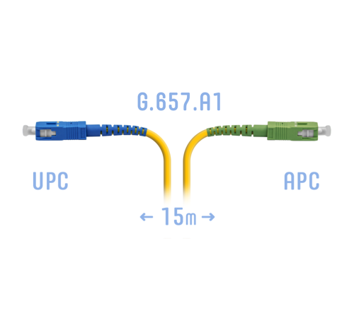 Патчкорд оптический SC/UPC-SC/APC SM G.657.A1 15 метров