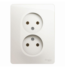 Systeme electric GSL000620 GLOSSA РОЗЕТКА двойная без заземления, 16А, 250В, в сборе, ПЕРЛАМУТР