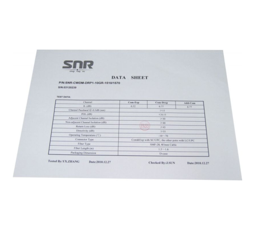 Модуль Add/Drop SNR-CWDM-10GR-OADM1-1510/1570