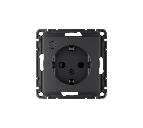 ATLASDESIGN SMART РОЗЕТКА с заземл., со шт., Zigbee, L+N, 16А, мех., КАРБОН