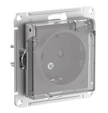 ATLASDESIGN AQUA РОЗЕТКА с заз. со шт. с прозрач. крышк, 16А,IP44, мех,АЛЮМИНИЙ