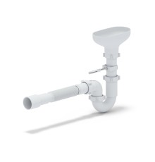 Сифон для мойки АНИ 1 1/2'X40 прямоточный с разрывом струи с гибкой трубой 40х40/50