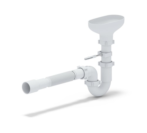 Сифон для мойки АНИ 1 1/2'X40 прямоточный с разрывом струи с гибкой трубой 40х40/50