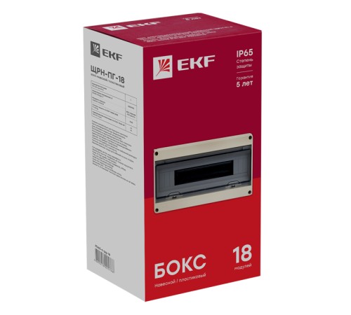 EKF pb65-n-pg-18 Щит распред. навесной ЩРН-ПГ-18 (199х366х106) IP65 EKF PROxima