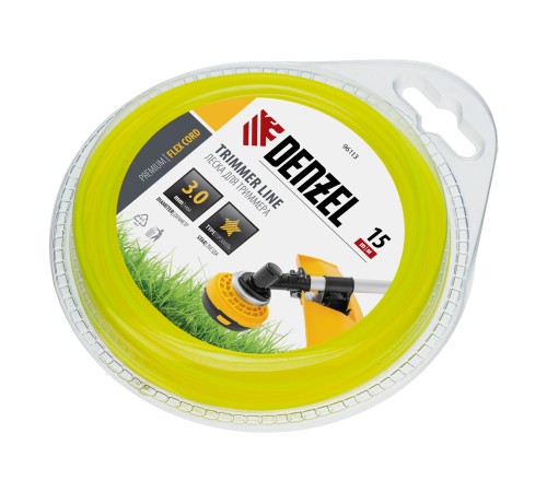 Леска для триммера звезда 3 мм х 15 м,  блистер FLEX CORD