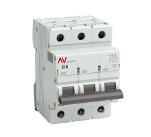 EKF mcb6-3-10C-av Выключатель автоматический AV-6 3P 10A (C) 6kA EKF AVERES