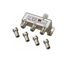 Делитель ТВ х 3 + 4шт. F BOX 5-1000 МГц Silver,