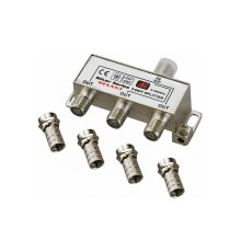 Делитель ТВ х 3 + 4шт. F BOX 5-1000 МГц Silver,
