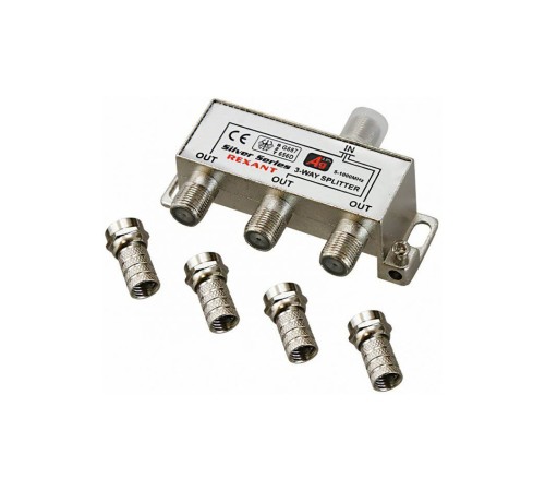 Делитель ТВ х 3 + 4шт. F BOX 5-1000 МГц Silver,