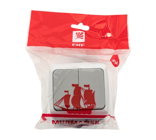 EKF EFV10-023-30-54 Мурманск Выключатель 2-клавишный 10А IP54 серый EKF EKF EFV10-023-30-54 Мурманск Выключатель 2-клавишный 10А IP54 серый EKF