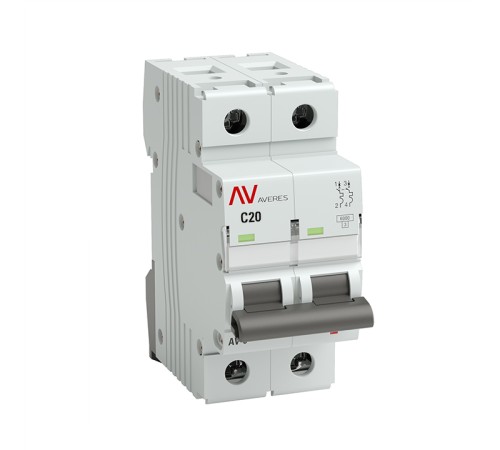 EKF mcb6-2-20C-av Выключатель автоматический AV-6 2P 20A (C) 6kA EKF AVERES