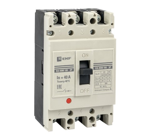 EKF mccb99-100-40m Выключатель автоматический ВА-99М 100/40А 3P 35кА EKF PROxima EKF mccb99-100-40m Выключатель автоматический ВА-99М 100/40А 3P 35кА EKF PROxima