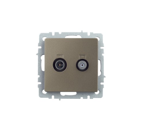 IEK BR-AF20-O-K37 BRITE Роз. двойная TV+SAT РТВ/РСп12-БрШ шамп.