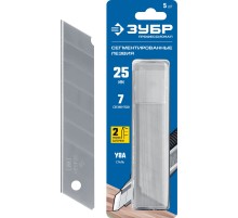 Лезвия ЗУБР "ЭКСПЕРТ" (09710-25-5) сегментированные, улучшенная инструментальная сталь У8А, в боксе, 25 мм, 5шт