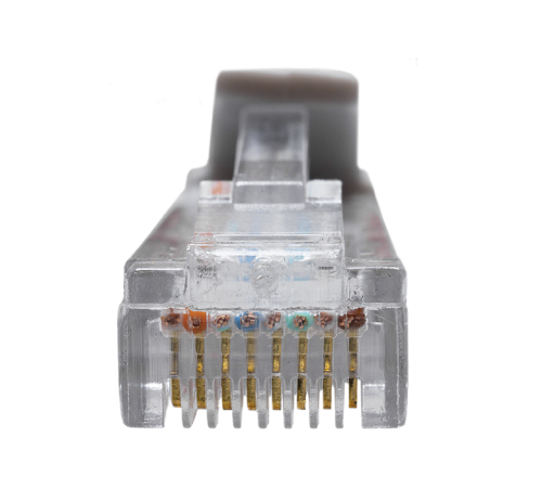 Патч-кордUTP 5e 4x2 26AWG (7x0.16mm) Cu LSZH серый 1м