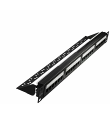 Патч-панель 19'. 24 порта RJ-45. UTP. Cat.5e. 1U