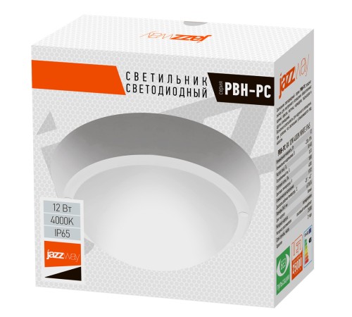 Светильник пылевлагозащищенный PBH-PC-RA 12W 900Lm 4000K белый AC 230V/50Hz JazzWay 1024626A
