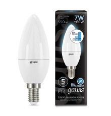 Лампа светодиодная LED 7 Вт 550 лм 4100К AC150-265В E14 свеча нейтральный шаговое диммирование выключателем Black Gauss