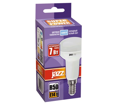 Лампа светодиодная PLED-SP R50 7Вт 5000К холод. бел. E14 540лм 230В JazzWay 1033635