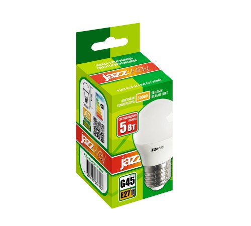 Лампа светодиодная LED 5Вт E27 400Лм теплый матовая шар 230V/50Hz ECO