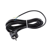 Шнур сетевой с вилкой UX-3x0,75-1,5m-B с заземлением 1,5м ПВС 3x0,75мм2 черный