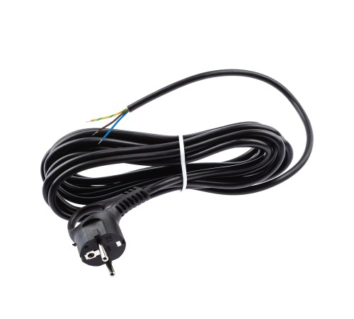 Шнур сетевой с вилкой UX-3x0,75-1,5m-B с заземлением 1,5м ПВС 3x0,75мм2 черный