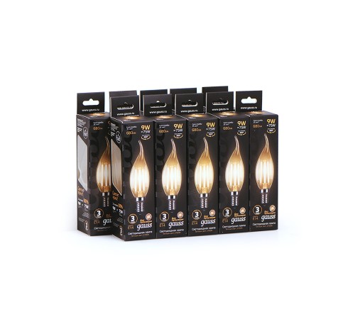 GAUSS 104801109 Светодиодная лампа LED Filament Свеча на ветру E14 9W 680lm 2700K 1/10/50 GAUSS 104801109 Светодиодная лампа LED Filament Свеча на ветру E14 9W 680lm 2700K 1/10/50