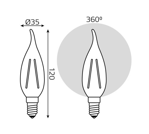 GAUSS 104801109 Светодиодная лампа LED Filament Свеча на ветру E14 9W 680lm 2700K 1/10/50 GAUSS 104801109 Светодиодная лампа LED Filament Свеча на ветру E14 9W 680lm 2700K 1/10/50