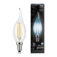 GAUSS 104801209 Светодиодная лампа LED Filament Свеча на ветру E14 9W 710lm 4100K 1/10/50