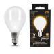 Лампа светодиодная Gauss Filament 105201109 9Вт цок.:E14 шар 220B 3000K св.свеч.бел.теп. (упак.:10шт)