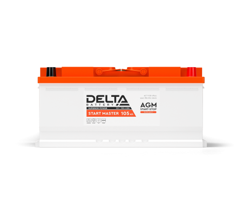 Аккумулятор Delta START MASTER 12105 AMG напряжение 12В, емкость 105Ач, стартерный ток 950А, Полярность: Обратная (- Аккумулятор Delta START MASTER 12105 AMG напряжение 12В, емкость 105Ач, стартерный ток 950А, Полярность: Обратная (-