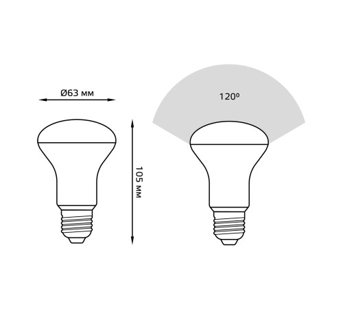 GAUSS 106002209 Светодиодная лампа LED R63 E27 9W 700lm 4100K 1/10/50 GAUSS 106002209 Светодиодная лампа LED R63 E27 9W 700lm 4100K 1/10/50
