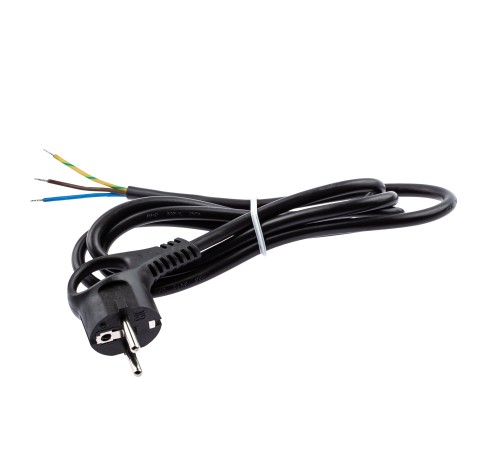 Шнур сетевой с вилкой U-3x1,5-1,5m-B с заземлением 1,5м ПВС 3x1,5мм2 черный