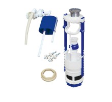 Арматура для бачка кнопочная (боковое подключение, 1 режим, металлизированная кнопка)