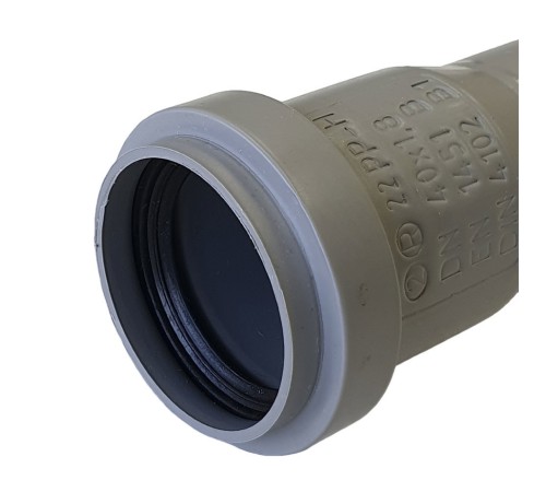 Труба канализационная 40x500 мм НТЕМ однораструбная, серая