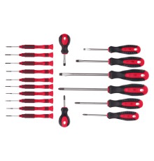 Набор отверток Fusion на полке, 18 шт., PH + SL + Torx, CrV, 3к рукоятка