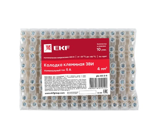 EKF plc-KK-6-6 Колодка клеммная (6мм) 6А EKF PROxima
